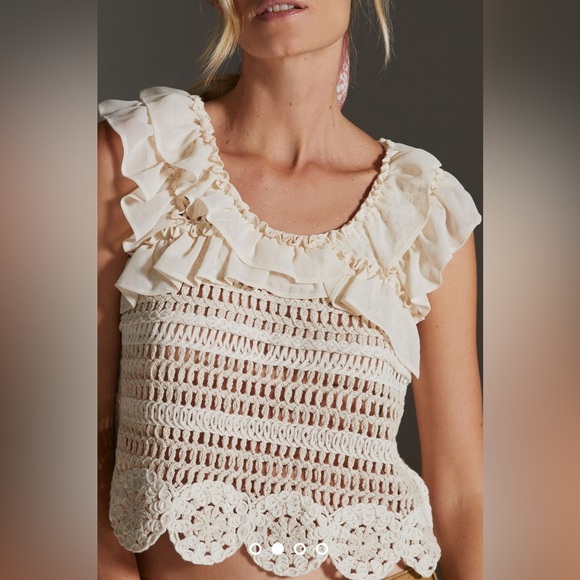 By Anthropologie Crochet Top size XS/S, EUC Like New - Picture 1 of 5